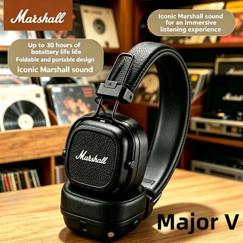 Bluetooth Headset On Ear - Marshall Major V Retro Rock Design