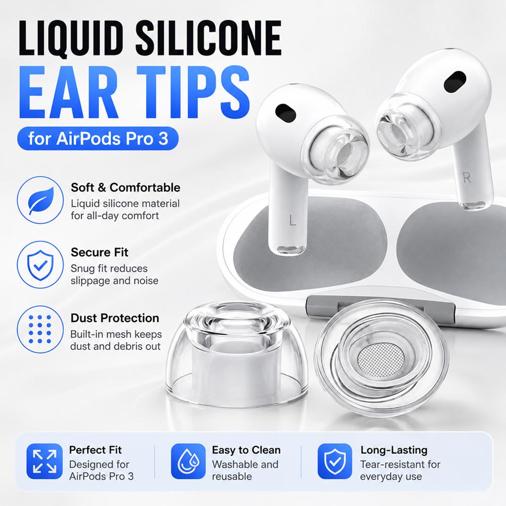 1/2/3Pairs Clear Liquid Silico - Silicone Ear Tip Replacement avis et prix