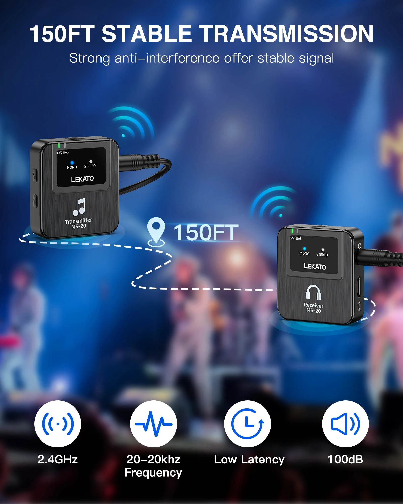 Lekato Wireless In-Ear Monitor - In Ear Monitor Iem avis et prix