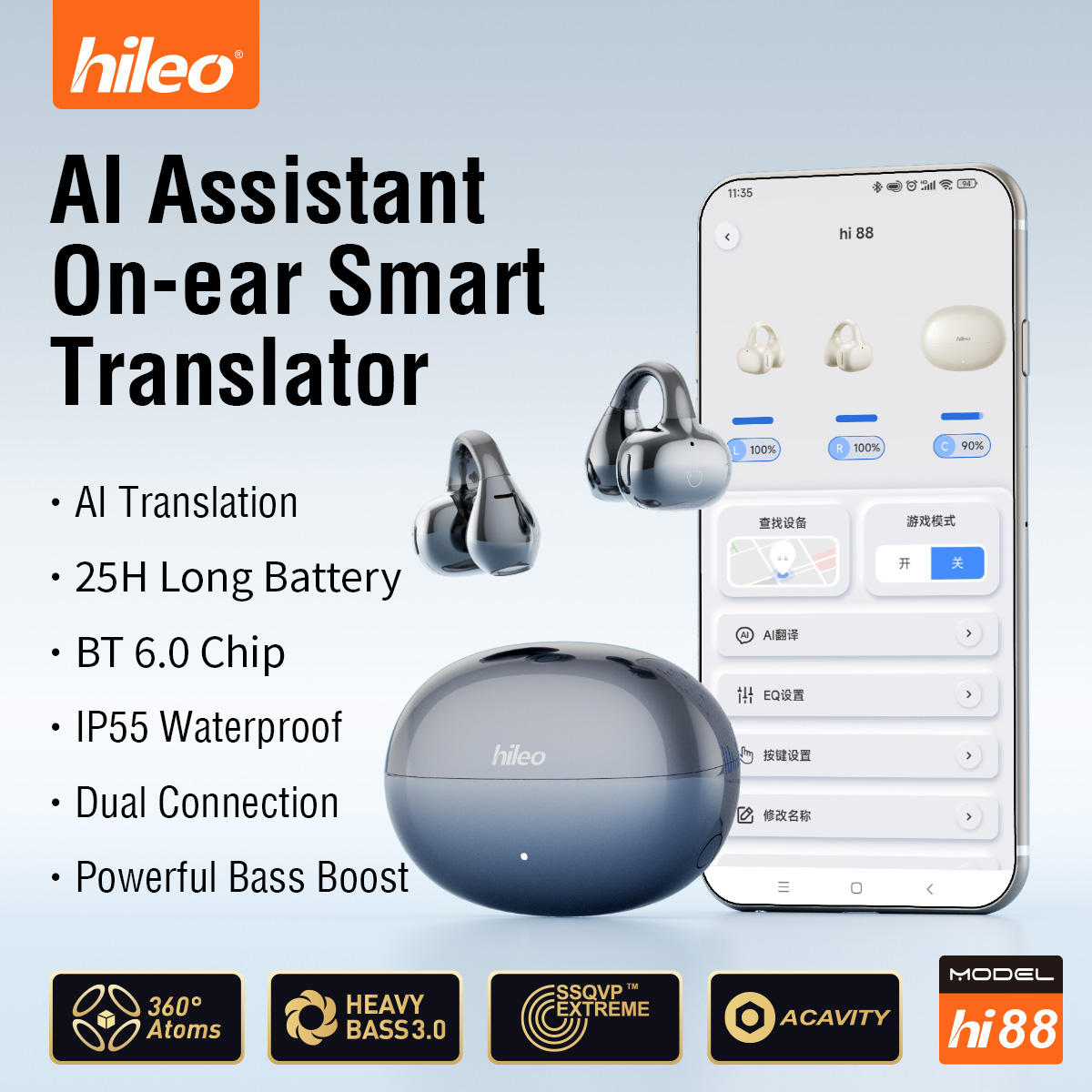Hi88 AI Assistant ON-EAR Smart - Bluetooth Headset On Ear avis et prix
