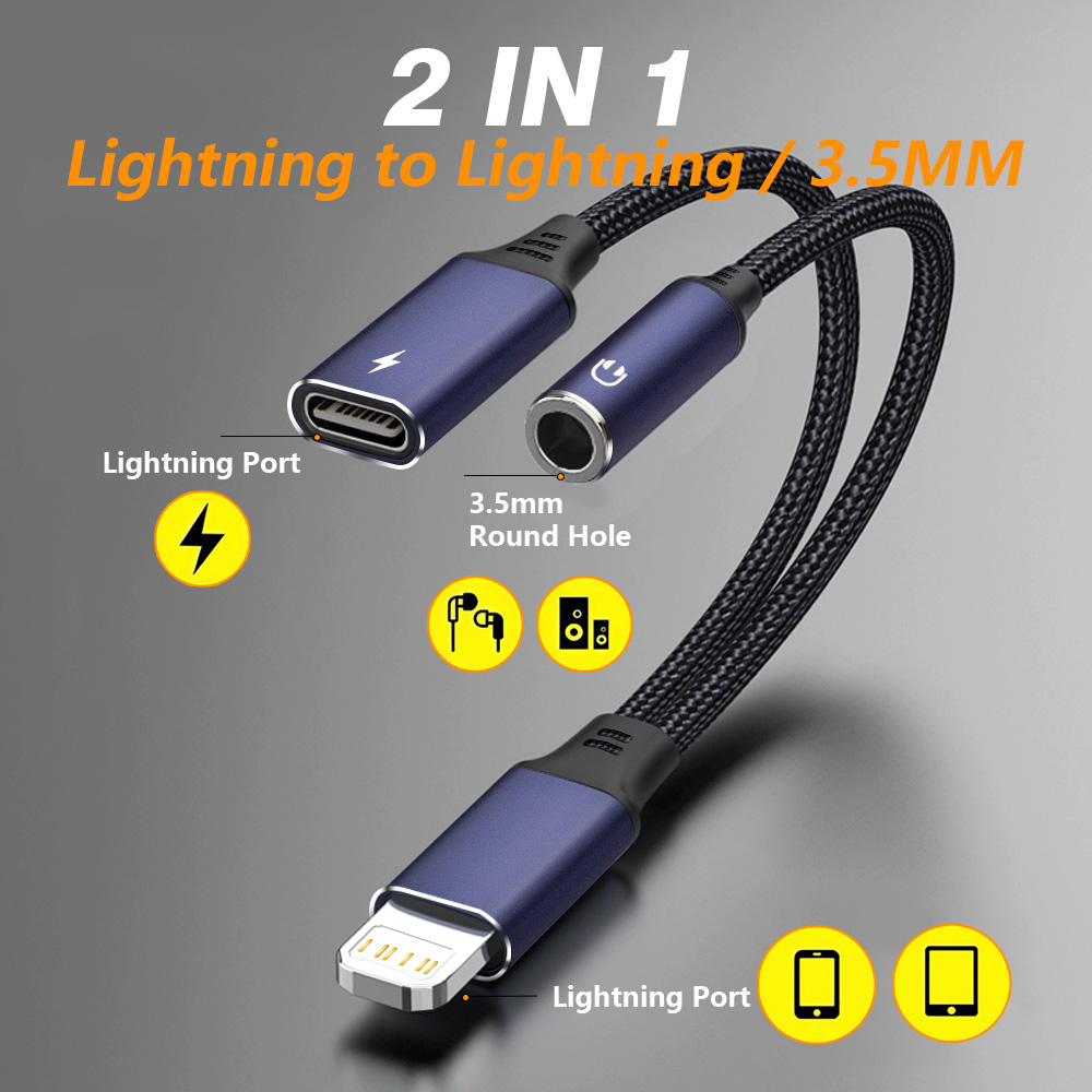 2-in-1 Charging & Audio Adapte - Earphone Splitter Jack avis et prix