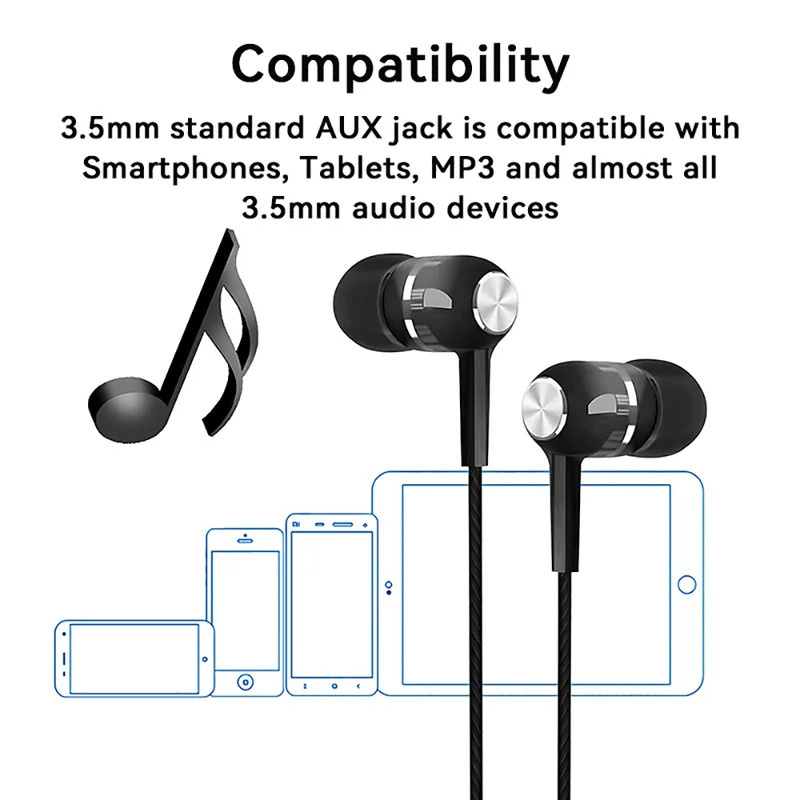 1/2/3/4Pcs 3.5mm Wired Earphon - Wired Earphone Mic avis et prix