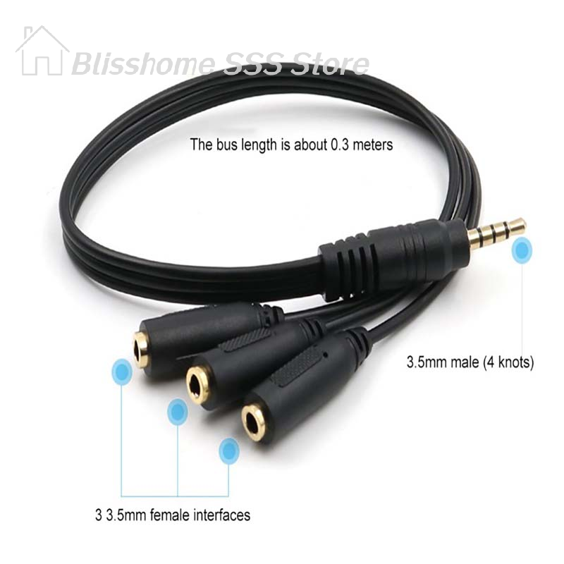 【S】3.5mm 3 Way Port Aux Multi  - Earphone Splitter Jack avis et prix